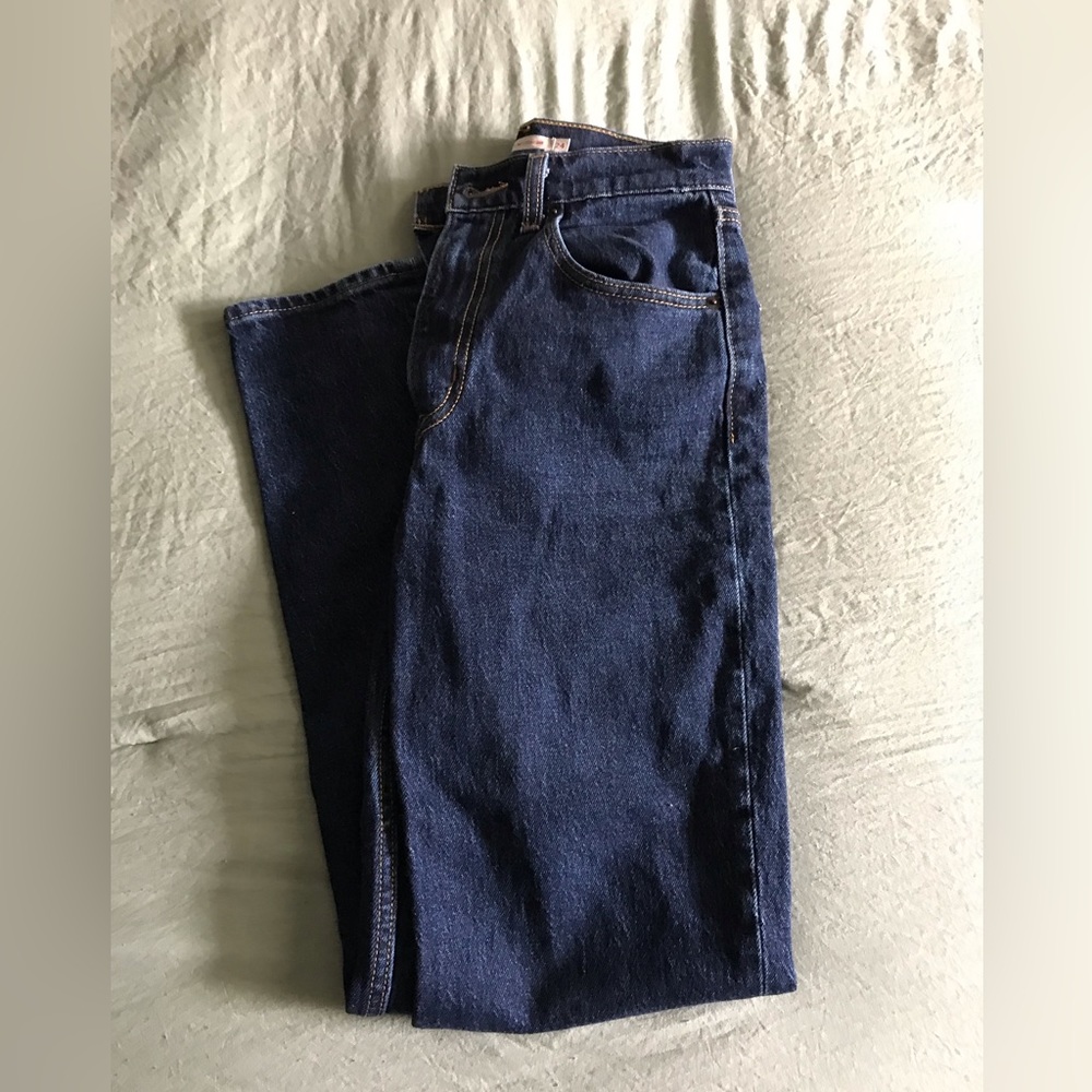 Levi’s Slim Straight Hi-Rise Dark Denim Jeans - Picture 9 of 11